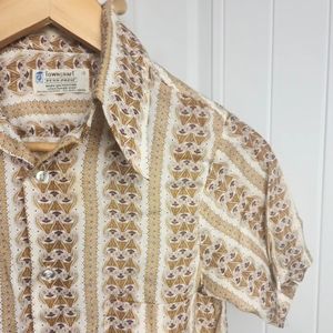 Vintage Town Craft Penn-Prest Kids 12* Button Up Dress Shirt Short Sleeve 60s 70